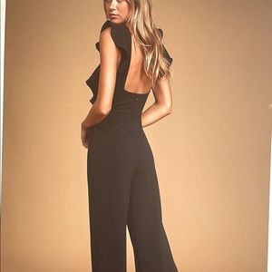 Black ruffled wide legged jumpsuit. 🖤worn once